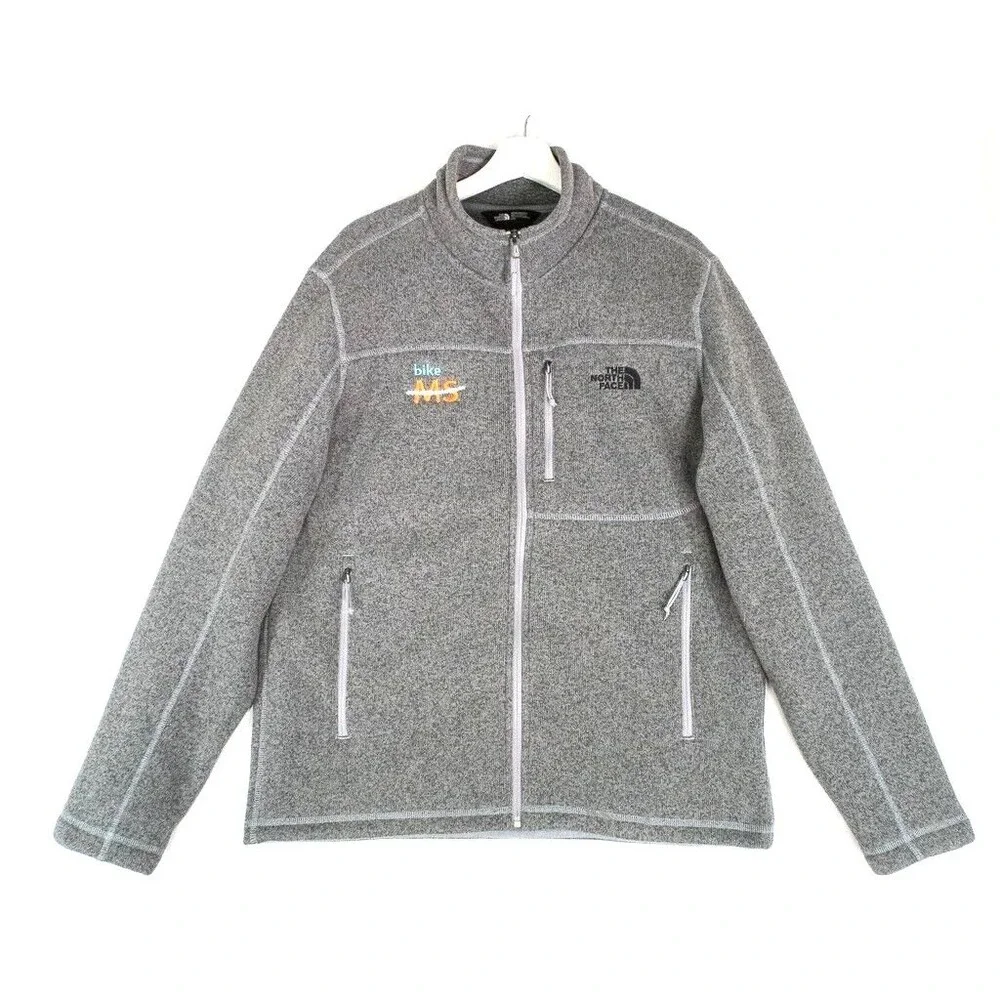 The North Face Jacket Men's Large Gray Full Zip Sweater Jacket Outdoor